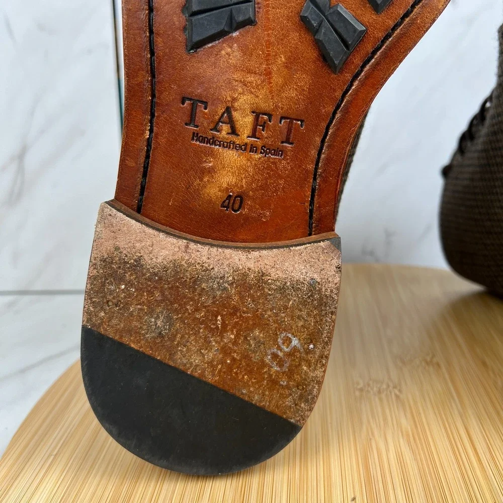 Taft The Jack Mens Size 7 [EU 40] Houndstooth Tweed Wool Cap Toe Boots Shoes
